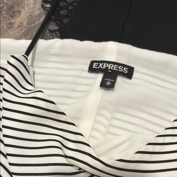 $5/25! Add 5 to bundle to get for $25 Express Black and White Striped Camisole - Picture 5 of 5